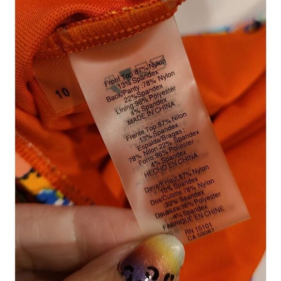 Bleu Rod Beattie Swimsuit Flattering Piece Paisley Key Hole Multicolor | 10 EUC - Picture 11 of 12